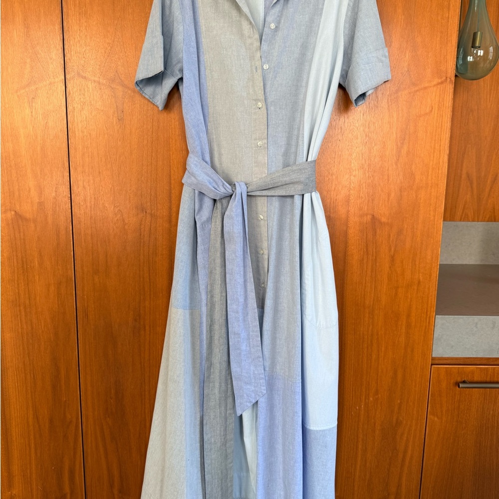 Lisa Marie Fernandez Two-Tone Blue Midi Dress